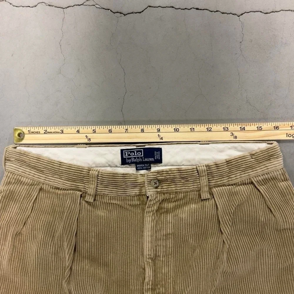 Vintage 90s polo Ralph Lauren cream corduroy pants - Picture 2 of 6